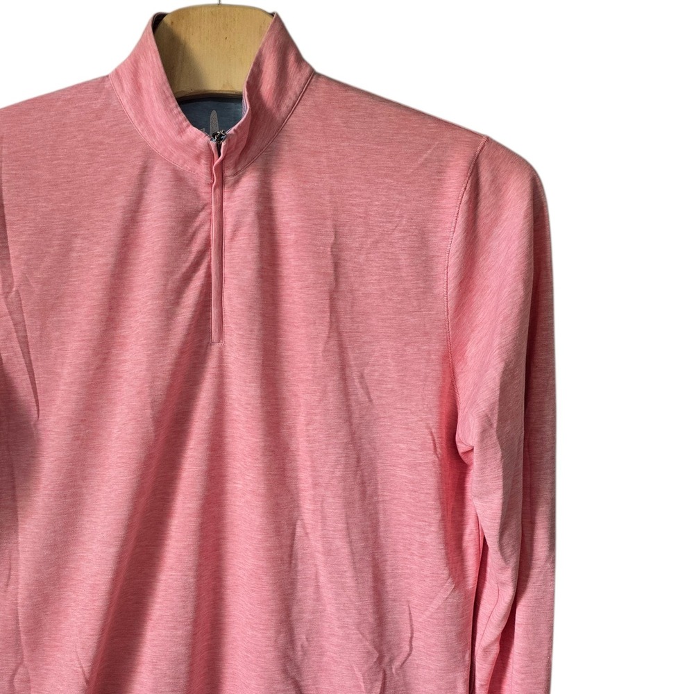 Johnnie-O Mens XL Heathered Pink Quarter Zip Pullover Long Sleeve Golf Shirt